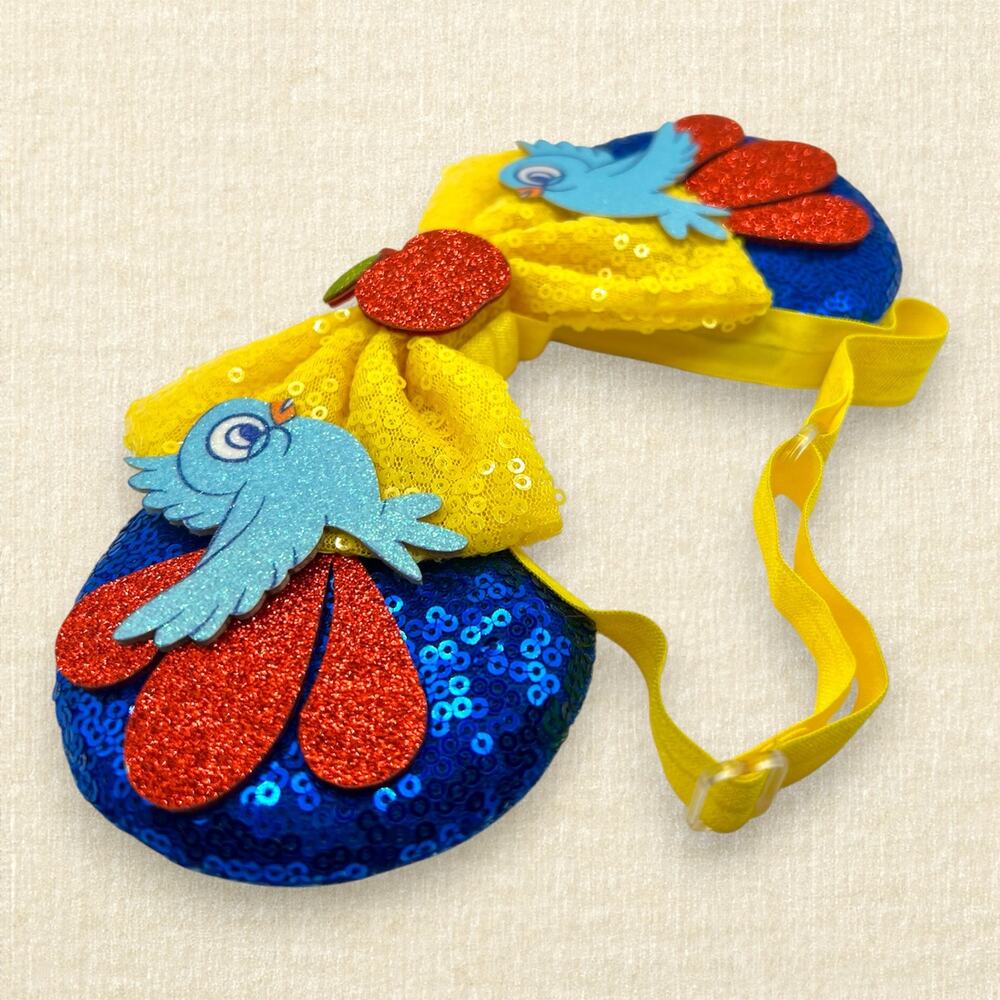 Elastic Blue Sequin Snow White Minnie Ears | Disney-Inspired Mouse Ears - Picture 3 of 4